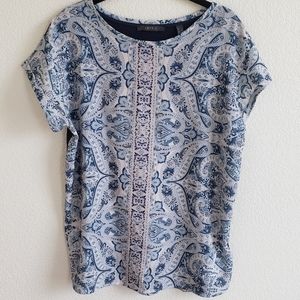 Esprit Paisley Top with Knit Back